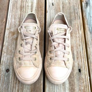 Converse Pink & Gold Low Top Sneakers Youth Size 1